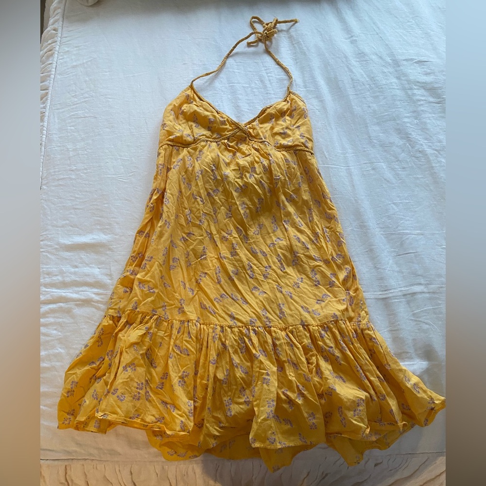 Victoria's Secret Yellow Floral Halter Sundress